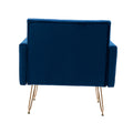 Coolmore Velvet Armchair Single Sofa Modern Tufted Upholstered Side Reading Chairs With Arm And Gold Metal Leg For Living Room Bedroom Navy Navy Foam Velvet