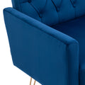Coolmore Velvet Armchair Single Sofa Modern Tufted Upholstered Side Reading Chairs With Arm And Gold Metal Leg For Living Room Bedroom Navy Navy Foam Velvet