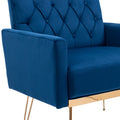 Coolmore Velvet Armchair Single Sofa Modern Tufted Upholstered Side Reading Chairs With Arm And Gold Metal Leg For Living Room Bedroom Navy Navy Foam Velvet