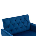 Coolmore Velvet Armchair Single Sofa Modern Tufted Upholstered Side Reading Chairs With Arm And Gold Metal Leg For Living Room Bedroom Navy Navy Foam Velvet