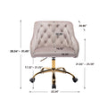 Coolmore Velvet Home Office Desk Chair, Modern Cute Computer Chair, Wheels Swivel Height Adjustable Swivel Task Chair For Home Office Gray Velvet Gray Foam Solid Wood