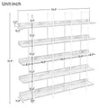 5 Tier Bookcase Home Office Open Bookshelf, Vintage Industrial Style Shelf, Mdf Board, White Metal Frame, Oak White Oak Mdf Steel