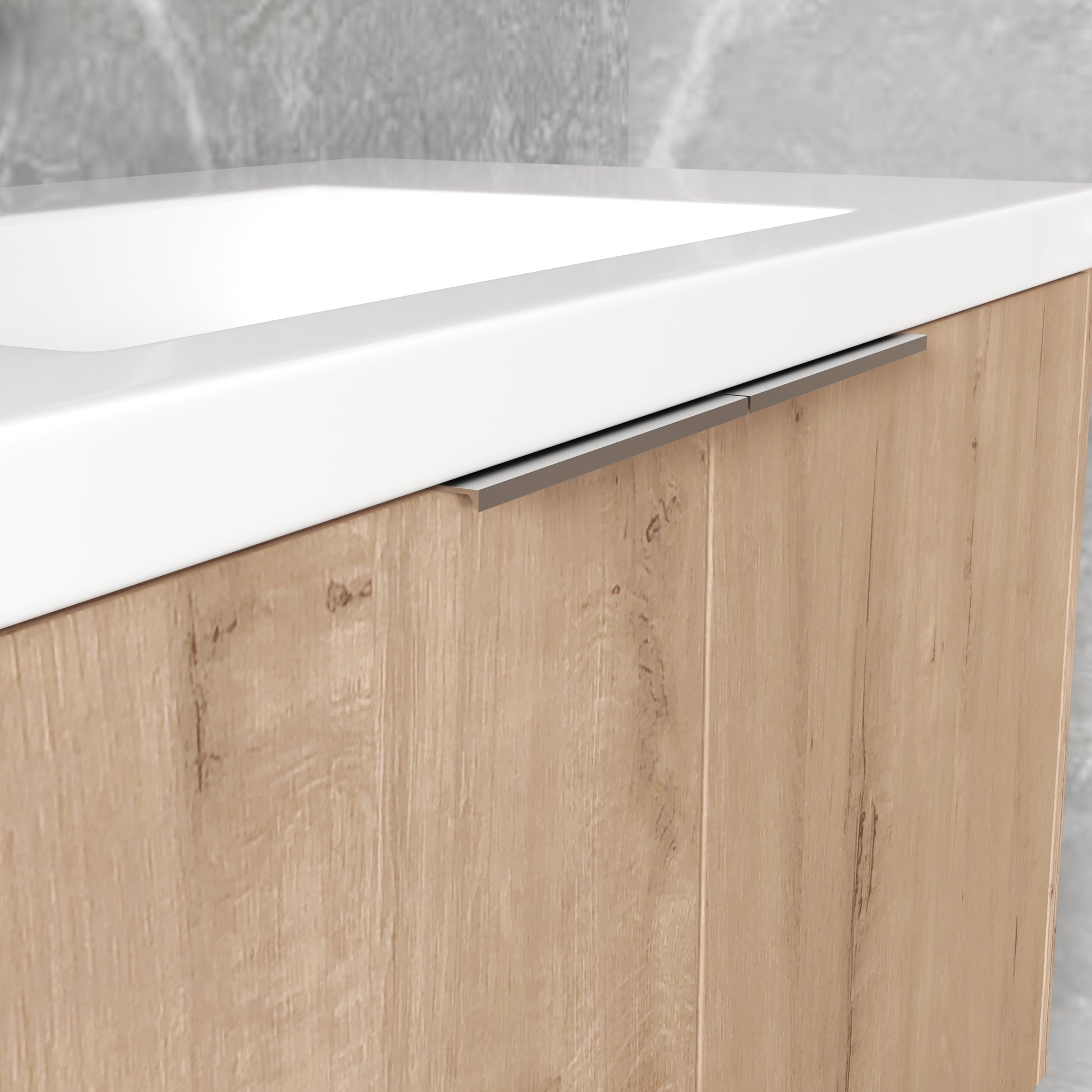 36" Wall Mounted Bathroom Vanity With Sink And Side Cabinet, Soft Close Doors,00112Imo 00636Imo Combination Cabinet Kd Packing Imitative Oak Bathroom Modern Plywood Plywood