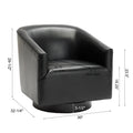 Garland Black Wood Base Swivel Chair Black Foam Pu Leather
