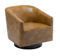 Garland Camel Wood Base Swivel Chair Camel Foam Pu Leather