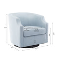 Isabelle Sky Blue Swivel Glider Barrel Chair Light Blue Foam Polyester