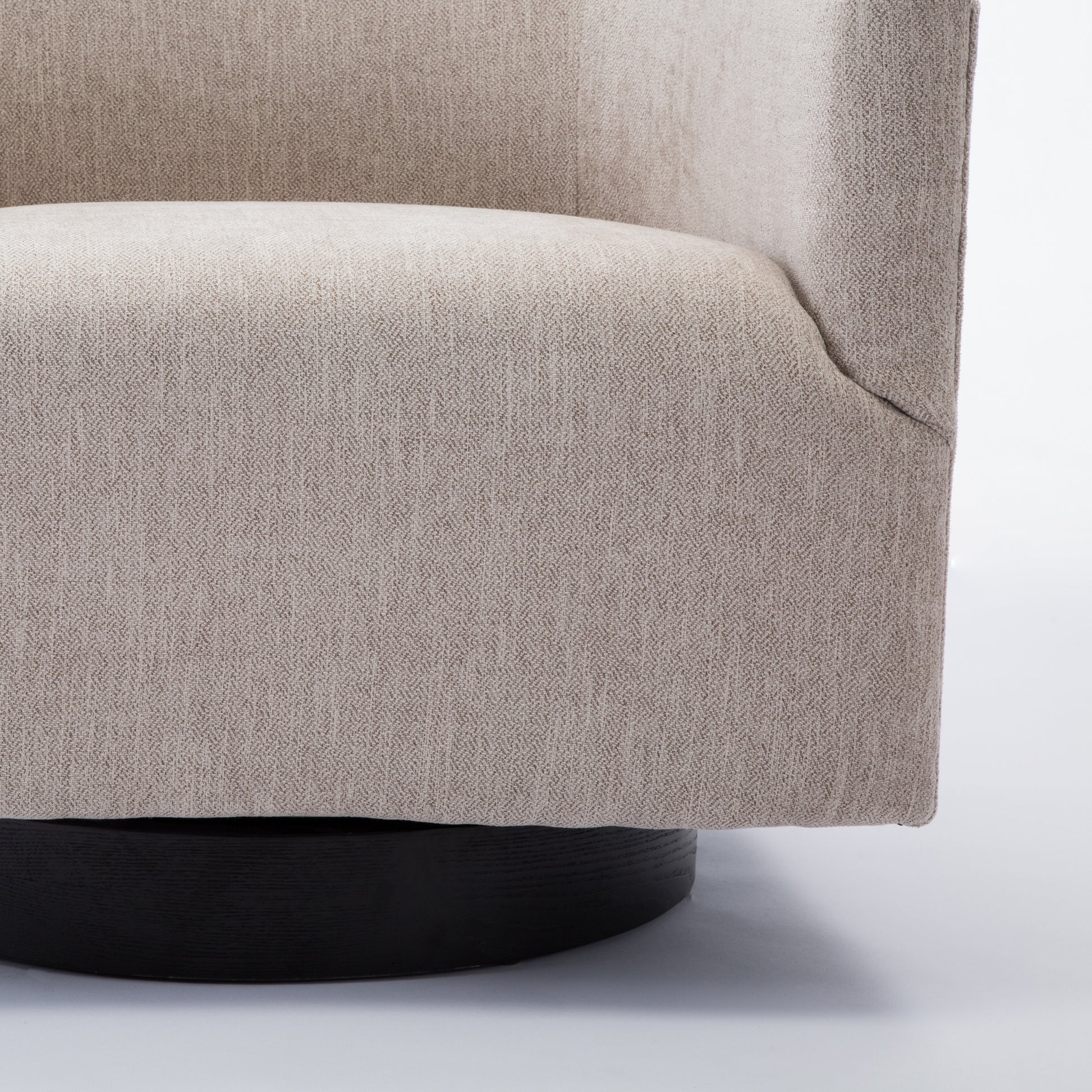 Garland Oatmeal Wood Base Swivel Chair Natural Foam Polyester