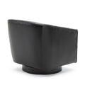 Garland Black Wood Base Swivel Chair Black Foam Pu Leather