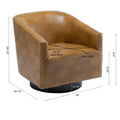 Garland Camel Wood Base Swivel Chair Camel Foam Pu Leather