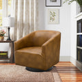 Garland Camel Wood Base Swivel Chair Camel Foam Pu Leather