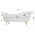 Chaise Lounge With Scroll Arms White Fabric