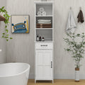 Floor Standing Cabinet With 1 Door And 1 Drawer White White Mdf
