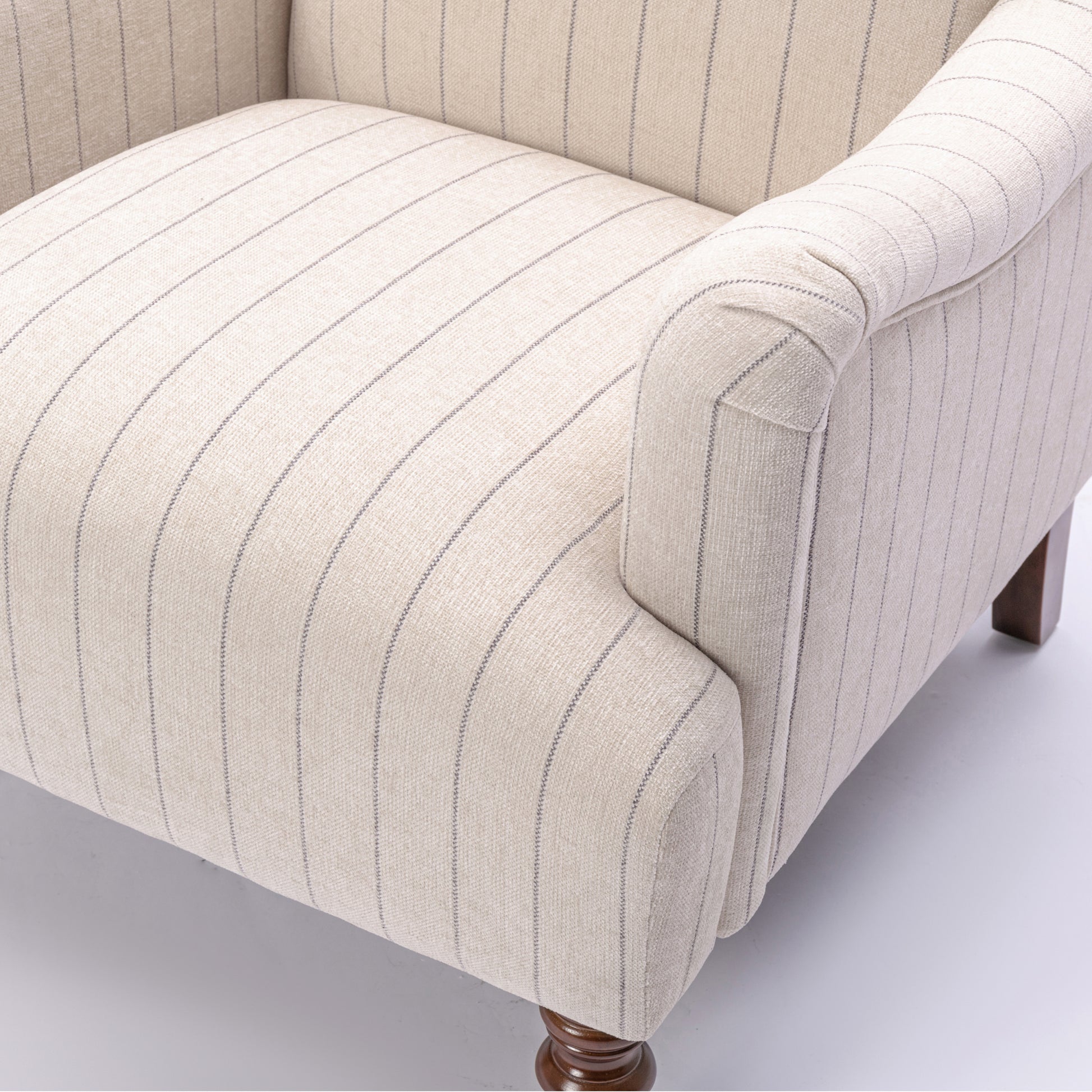 Sylvia Sea Oat Striped Arm Chair Natural Foam Polyester
