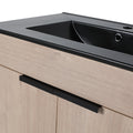 30 Inch Freestanding Bathroom Vanity With Black Ceramic Sink & 2 Soft Close Cabinet Doors Bvb02430Plo Bl9075Bk ,W1286S00019 Plain Light Oak 2 Bathroom Freestanding Modern Plywood