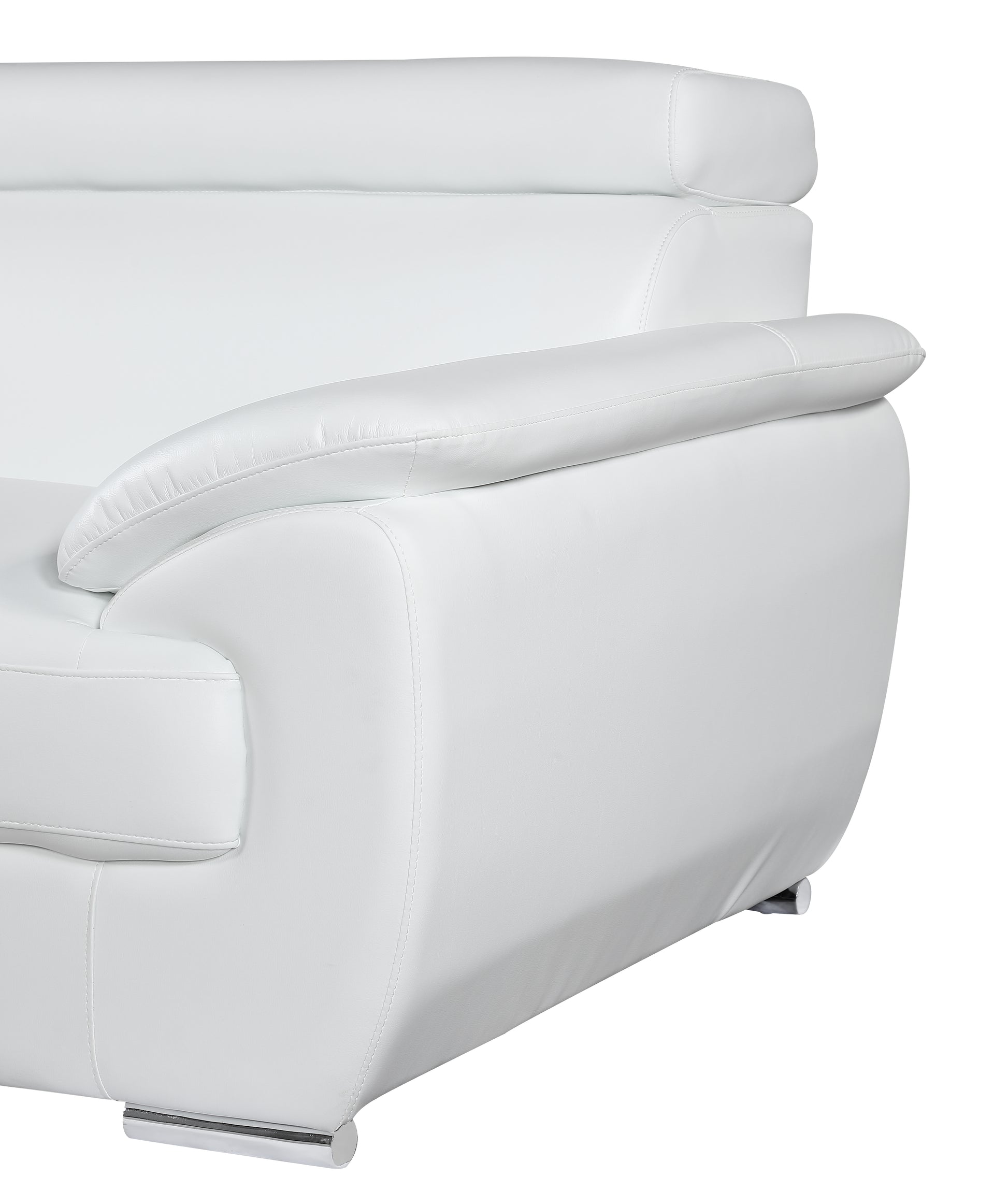 Genuine Leather Loveseat White Foam Leather