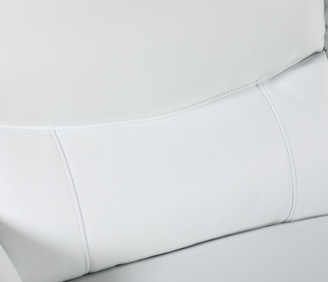 Genuine Leather Loveseat White Foam Leather