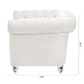1 Seater Sofa For Living Room White Polyester