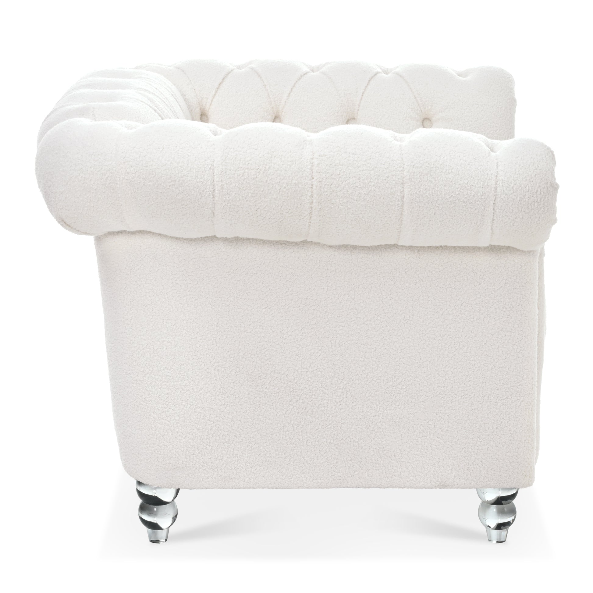 1 Seater Sofa For Living Room White Polyester