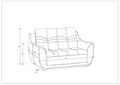 Genuine Leather Loveseat Beige Foam Leather
