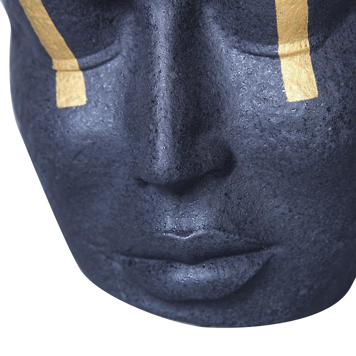 Ceramic Face Sculpture Vase In Black With Gold Accent Unique And Eye Catching Home Decor Black Ceramic