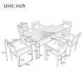 Acacia Wood Outdoor Dining Table And Chairs Suitable For Patio, Balcony Or Backyard Grey Acacia Wood