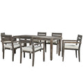 Acacia Wood Outdoor Dining Table And Chairs Suitable For Patio, Balcony Or Backyard Grey Acacia Wood