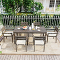 Acacia Wood Outdoor Dining Table And Chairs Suitable For Patio, Balcony Or Backyard Grey Acacia Wood
