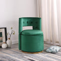 360 Swivel Accent Chair With Storage Function, Velvet Curved Chair With Gold Metal Base For Living Room, Nursery, Bedroom Video Green Velvet