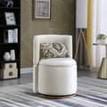 360 Swivel Accent Chair With Storage Function, Velvet Curved Chair With Gold Metal Base For Living Room, Nursery, Bedroom Video Beige Fabric