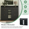 Modern Shoe Cabinet With 4 Flip Drawers, Multifunctional 2 Tier Shoe Storage Organizer With Drawers, Free Standing Shoe Rack For Entrance Hallway, Black. Black Particle Board