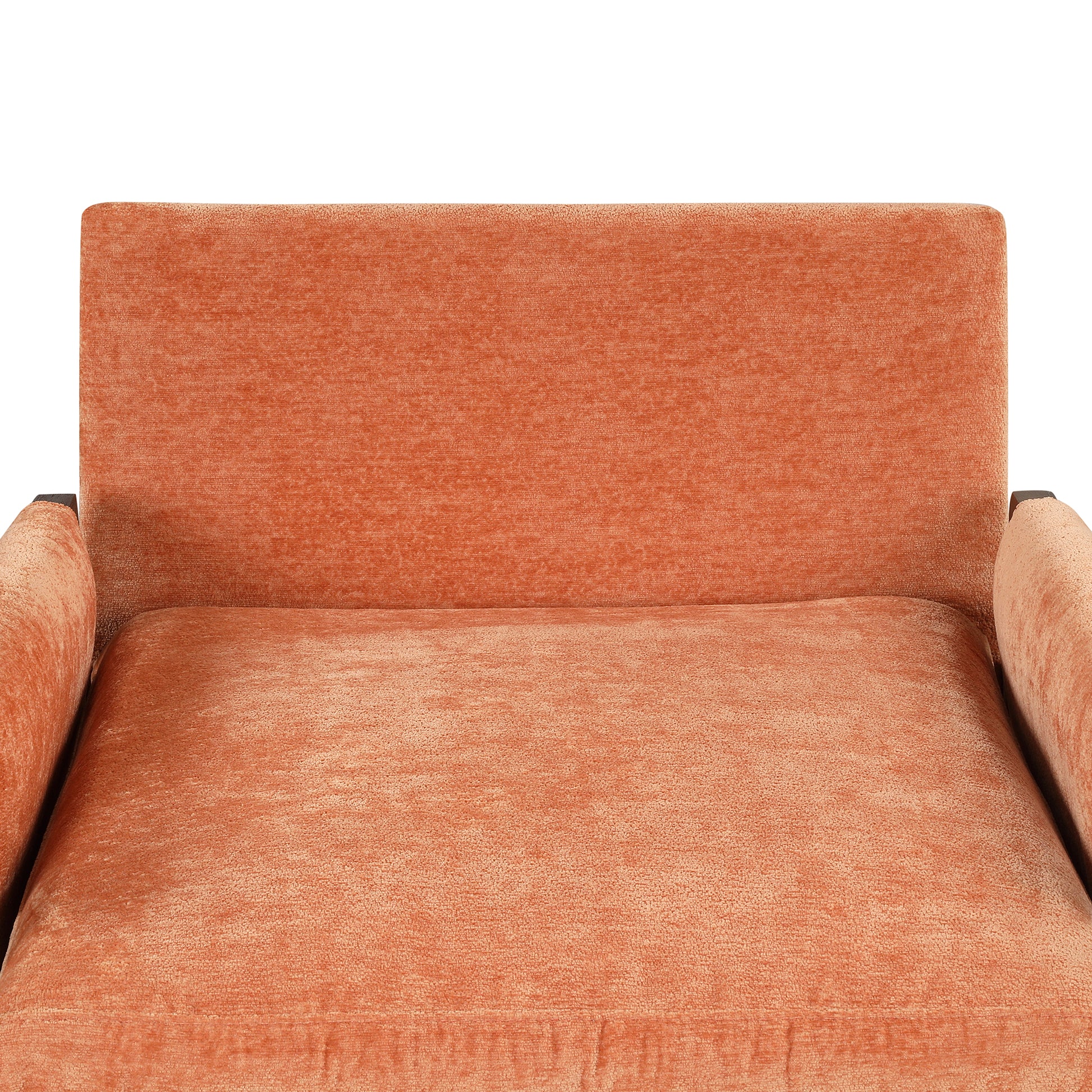 Mid Century Modern Velvet Accent Chair,Leisure Chair With Solid Wood And Thick Seat Cushion For Living Room,Bedroom,Studio,Orange Orange Foam Velvet