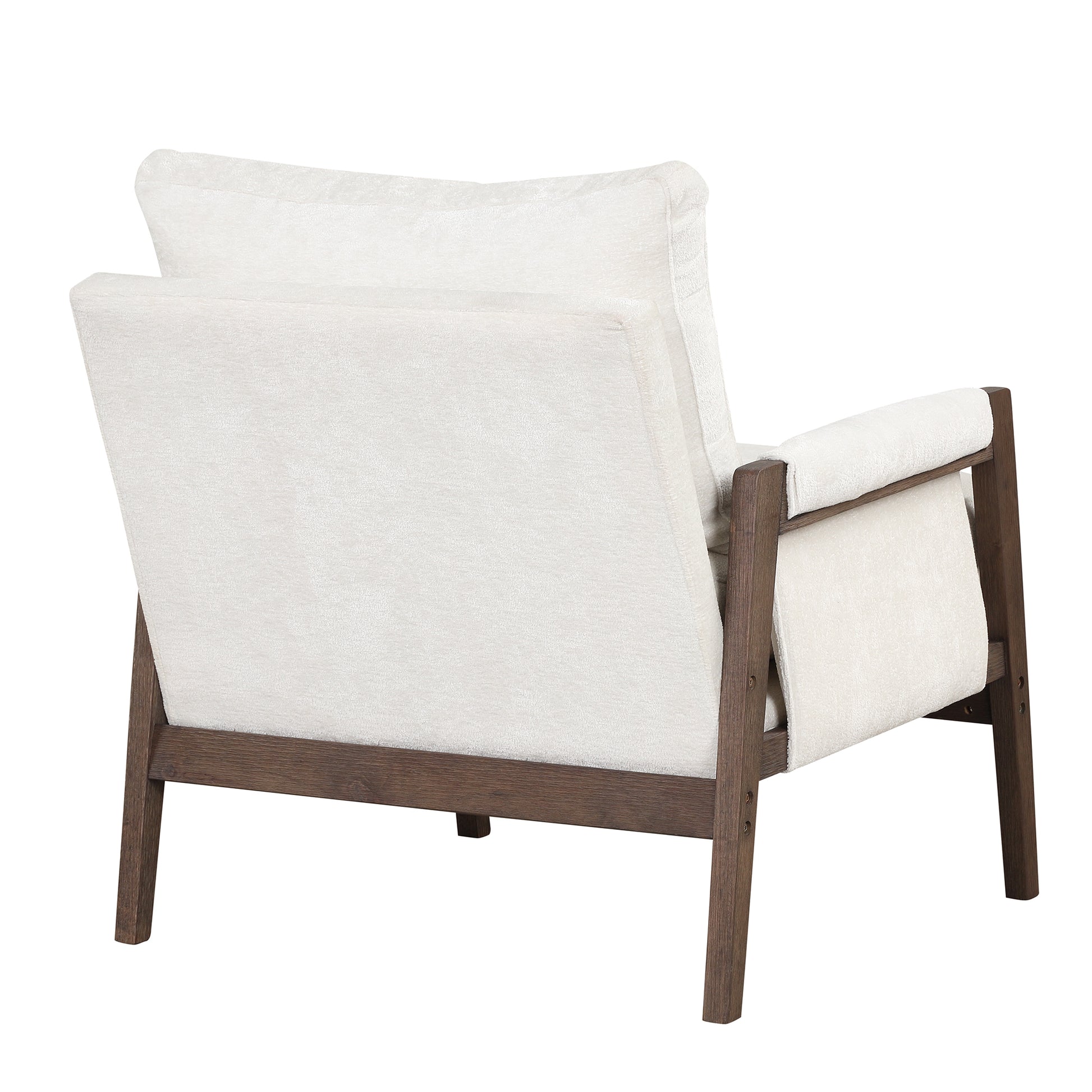 Mid Century Modern Velvet Accent Chair,Leisure Chair With Solid Wood And Thick Seat Cushion For Living Room,Bedroom,Studio,White White Foam Velvet