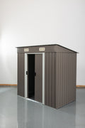 6Ft X 4Ft Outdoor Metal Storage Shed Grey Iron