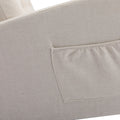 High Back Rocking Chair Nursery Chair .Comfortable Rocker Fabric Padded Seat .Modern High Back Armchair Beige Polyester