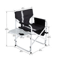 Set Of 3, Folding Outdoor Table And Chairs Set For Indoor, Outdoor Camping, Picnics, Beach,Backyard, Bbq, Party, Patio, Black Gray Black Aluminum