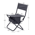 Set Of 3, Folding Outdoor Table And Chairs Set For Indoor, Outdoor Camping, Picnics, Beach,Backyard, Bbq, Party, Patio, Black Gray Black Aluminum