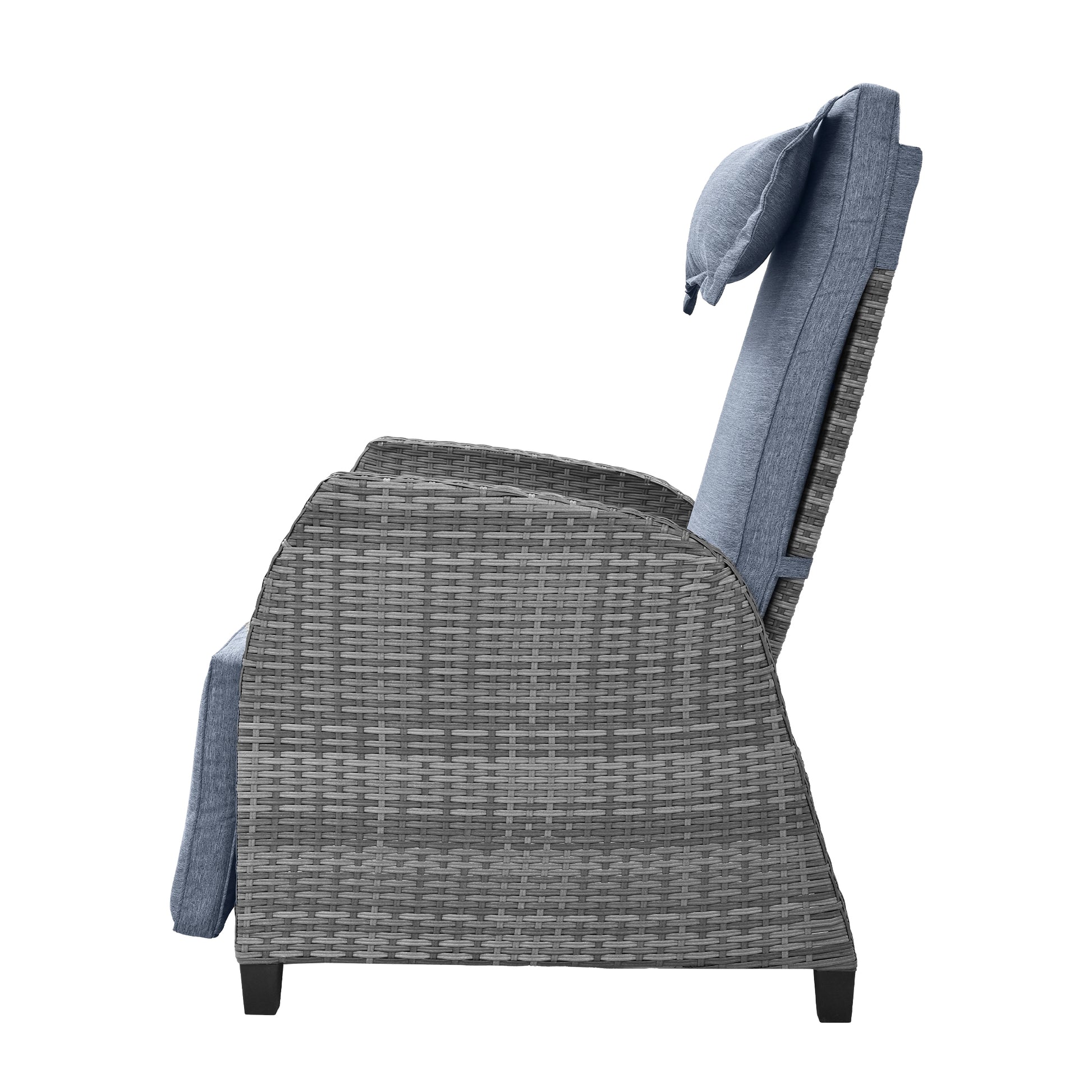 Outdoor Rattan Two Person Combination With Coffee Table, Adjustable, Suitable For Courtyard, Swimming Pool, Balcony Gray Hdpe