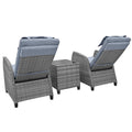 Outdoor Rattan Two Person Combination With Coffee Table, Adjustable, Suitable For Courtyard, Swimming Pool, Balcony Gray Hdpe