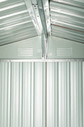 6Ft X 6Ft Outdoor Metal Storage Shed With Metal Floor Base ,With Window Coffee Iron