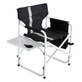Set Of 3, Folding Outdoor Table And Chairs Set For Indoor, Outdoor Camping, Picnics, Beach,Backyard, Bbq, Party, Patio, Black Gray Black Aluminum