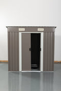 6Ft X 4Ft Outdoor Metal Storage Shed Grey Iron