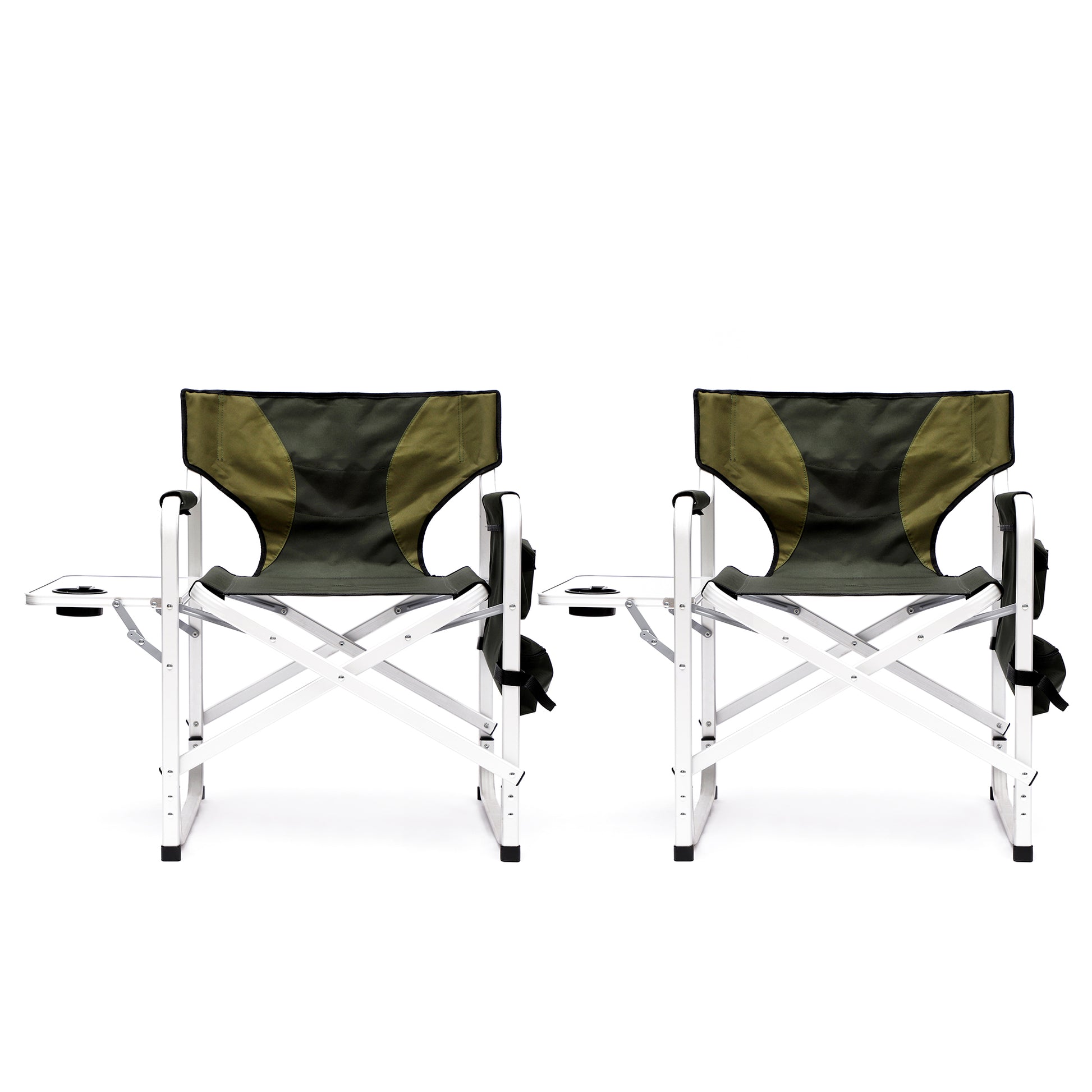 Set Of 3, Folding Outdoor Table And Chairs Set For Indoor, Outdoor Camping, Picnics, Beach,Backyard, Bbq, Party, Patio, Black Green Black Aluminum