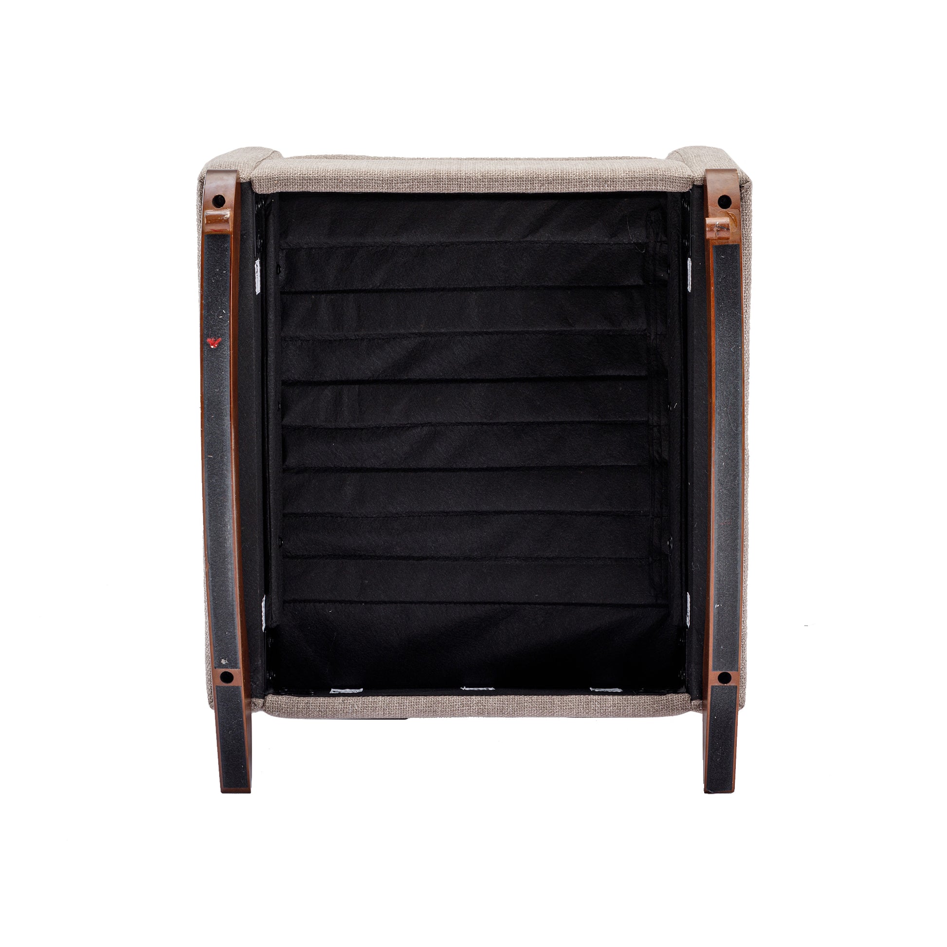 High Back Rocking Chair Nursery Chair .Comfortable Rocker Fabric Padded Seat .Modern High Back Armchair Camel Polyester