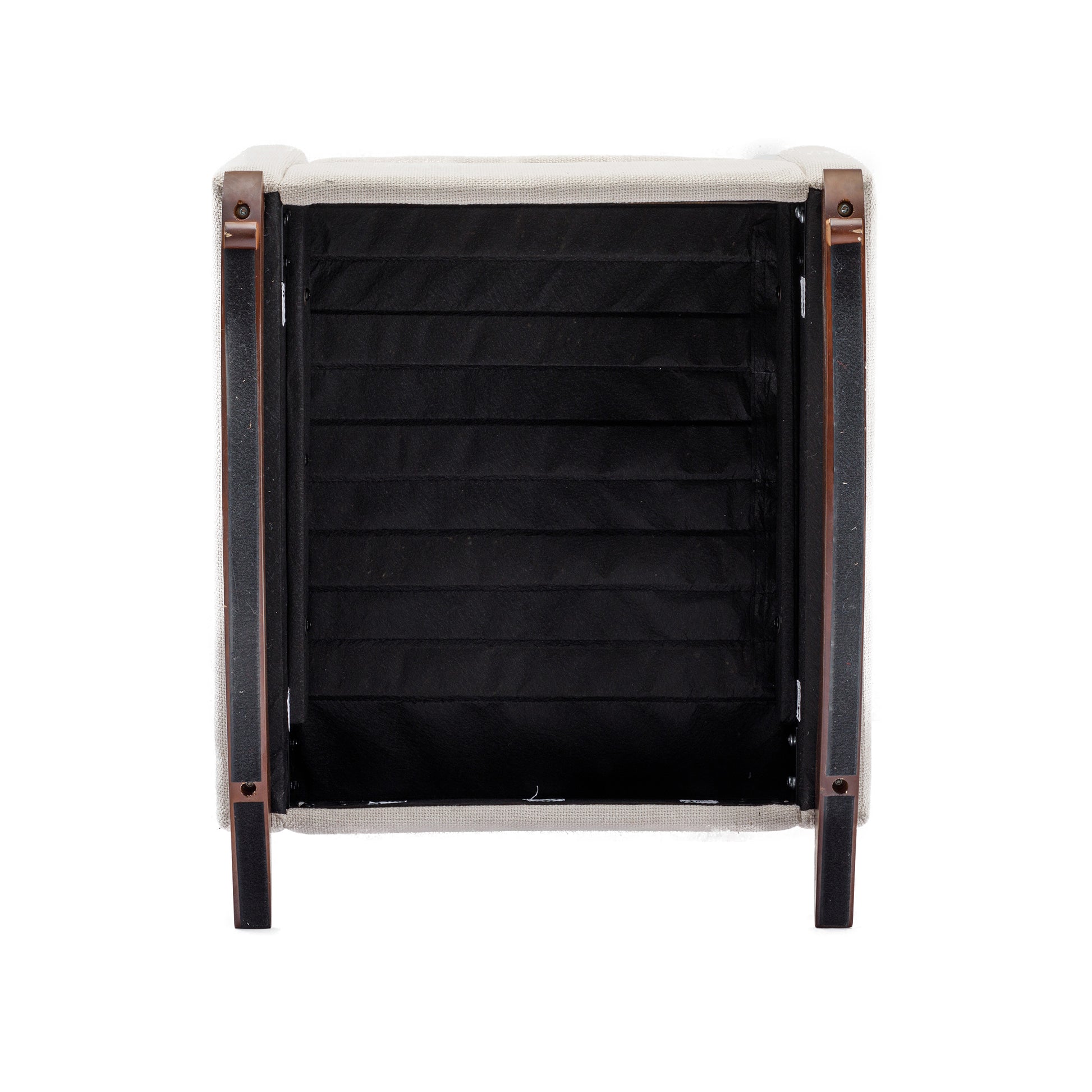 High Back Rocking Chair Nursery Chair .Comfortable Rocker Fabric Padded Seat .Modern High Back Armchair Beige Polyester