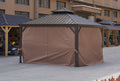 12*12Ft Patic Gazebo,Alu Gazebo With Steel Canopy,Outdoor Permanent Hardtop Gazebo Canopy For Patio, Garden, Backyard Bronze Steel