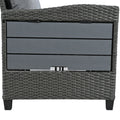 Tomax 5 Piece Outdoor Patio Rattan Sofa Set, Sectional Pe Wicker L Shaped Garden Furniture Set With 2 Extendable Side Tables, Dining Table And Washable Covers For Backyard, Poolside, Indoor, Gray Yes Complete Patio Set Gray Water Resistant Frame Water