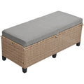 Tomax 5 Piece Outdoor Patio Rattan Sofa Set, Sectional Pe Wicker L Shaped Garden Furniture Set With 2 Extendable Side Tables, Dining Table And Washable Covers For Backyard, Poolside, Indoor, Brown