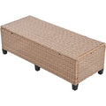 Tomax 5 Piece Outdoor Patio Rattan Sofa Set, Sectional Pe Wicker L Shaped Garden Furniture Set With 2 Extendable Side Tables, Dining Table And Washable Covers For Backyard, Poolside, Indoor, Brown