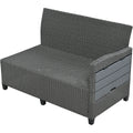 Tomax 5 Piece Outdoor Patio Rattan Sofa Set, Sectional Pe Wicker L Shaped Garden Furniture Set With 2 Extendable Side Tables, Dining Table And Washable Covers For Backyard, Poolside, Indoor, Gray Yes Complete Patio Set Gray Water Resistant Frame Water
