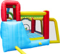 7 In1 Inflatable Slide Water Park Bouncing House Outdoor Soccer Garden Bouncer With Splash Pool & Water& Climbing Wall & Basketball & Football Multicolor Oxford Fabric